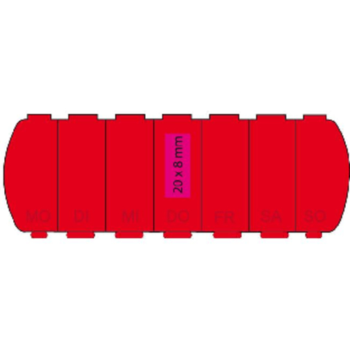 Aufbewahrungsdose 'Seven Days' , trend-rot PP, Kunststoff, 11,00cm x 1,40cm x 4,00cm (Länge x Höhe x Breite), Bild 3