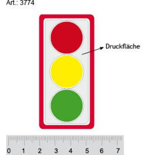 Reflektor 'Ampel' , standard-rot, Kunststoff, 7,40cm x 1,30cm x 3,50cm (Länge x Höhe x Breite), Bild 2