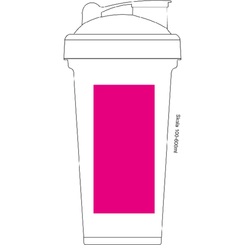 Shaker 'Protein', 0,6 L , weiss/transparent, Kunststoff, 20,00cm (Höhe), Bild 2