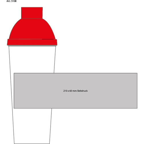 Shaker 'Lagoon' 0,5 L , transparent-milchig/rot, Kunststoff, 22,00cm (Höhe), Bild 3