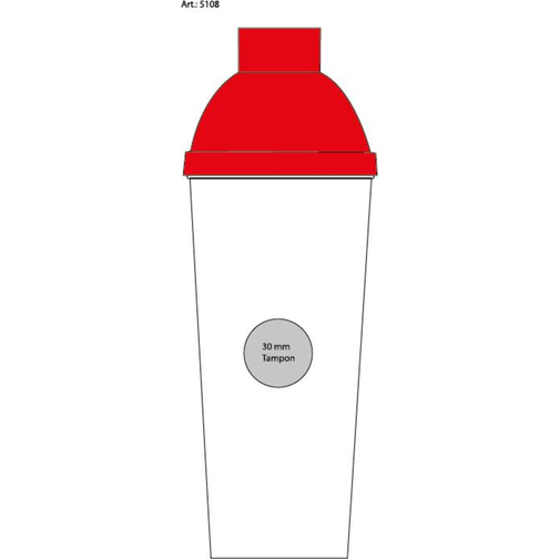 Shaker 'Lagoon' 0,5 L , transparent-milchig/rot, Kunststoff, 22,00cm (Höhe), Bild 4