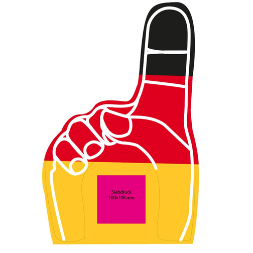 Aufblasbarer Zeigefinger 'Deutschland' , Deutschland-Farben, Kunststoff, 55,00cm x 0,30cm x 33,50cm (Länge x Höhe x Breite), Bild 3