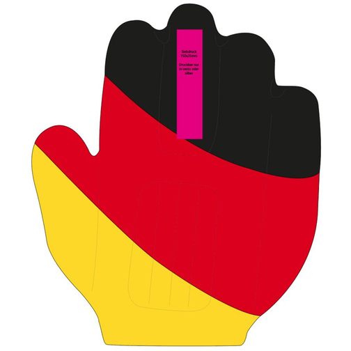 Aufblasbare Winkehand 'Deutschland' , Deutschland-Farben, Kunststoff, 45,50cm x 0,50cm x 40,00cm (Länge x Höhe x Breite), Bild 3