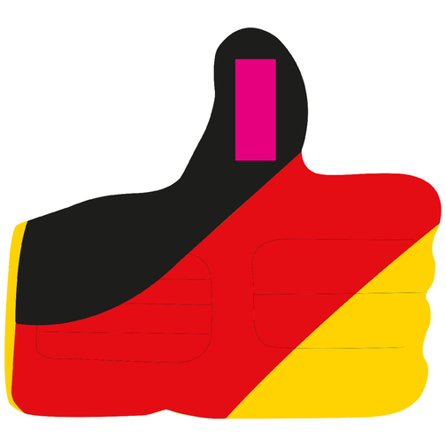 Aufblasbarer Daumen 'Deutschland' , Deutschland-Farben, Kunststoff, 40,50cm x 0,50cm x 39,00cm (Länge x Höhe x Breite), Bild 2