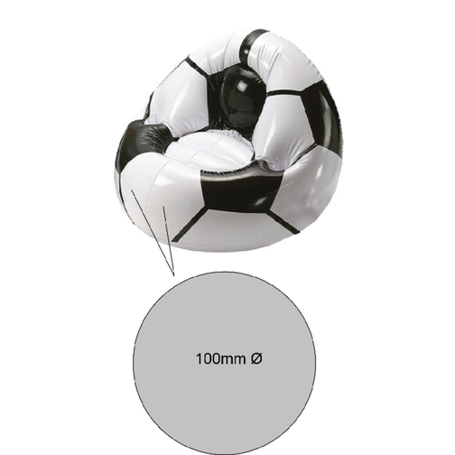 Aufblasbarer Fußballsessel 'Big' , weiß/schwarz, Kunststoff, 110,00cm x 98,00cm x 92,00cm (Länge x Höhe x Breite), Bild 3