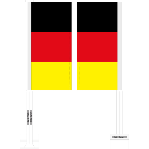 Autofahne 'Nations - Deutschland' , Deutschland-Farben, Textil, 45,00cm x 29,00cm (Länge x Breite), Bild 2