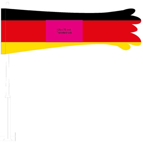 Autofahne 'Tube' Deutschland , Deutschland-Farben, Textil, 45,00cm x 5,00cm x 15,00cm (Länge x Höhe x Breite), Bild 2