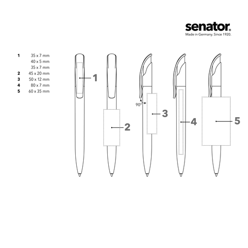 Senator® Challenger Clear Druckkugelschreiber , Senator, weiss, Kunststoff, 15,00cm x 149,00cm x 12,00cm (Länge x Höhe x Breite), Bild 4