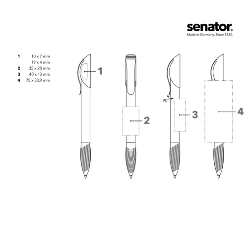 senator® Hattrix Clear SG MC inntrekkbar kulepenn med kulehode, Bilde 4