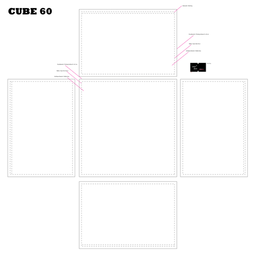 Sitzwürfel Cube 60 Inkl. 4c Digitaldruck , 40% Repreve® / 60% Polyester, 60,00cm x 40,00cm x 60,00cm (Länge x Höhe x Breite), Bild 3
