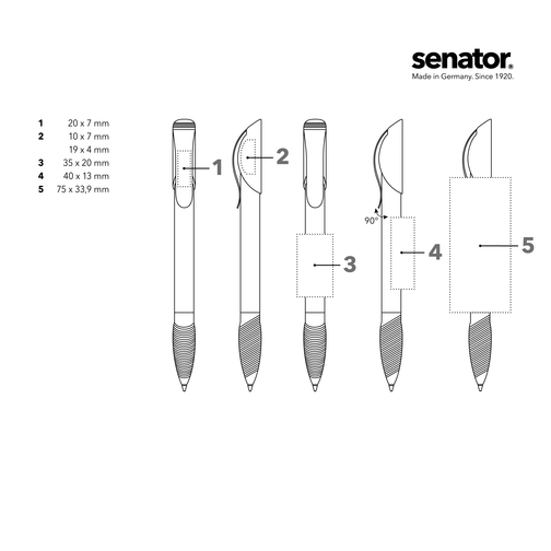 senator® Hattrix Clear SG Uttrekkbar kulepenn med inntrekkbar penn, Bilde 5