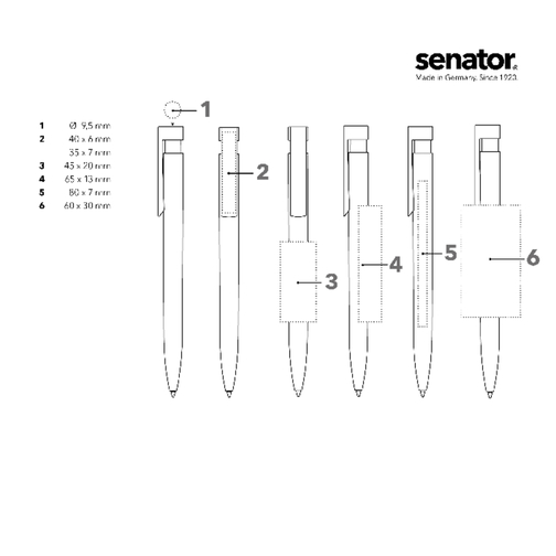 Senator® Liberty Clear Druckkugelschreiber , Senator, blau, Kunststoff, 11,00cm x 145,00cm x 15,00cm (Länge x Höhe x Breite), Bild 5
