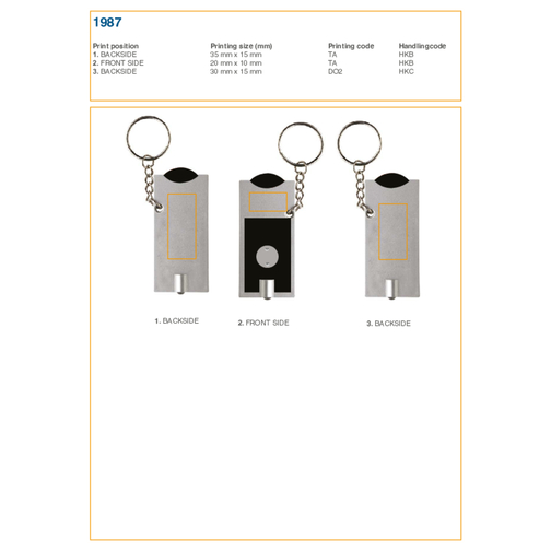 Schlüsselanhänger Aus Kunststoff Madeleine , orange, Metall, PS, 6,30cm x 0,50cm x 2,90cm (Länge x Höhe x Breite), Bild 2