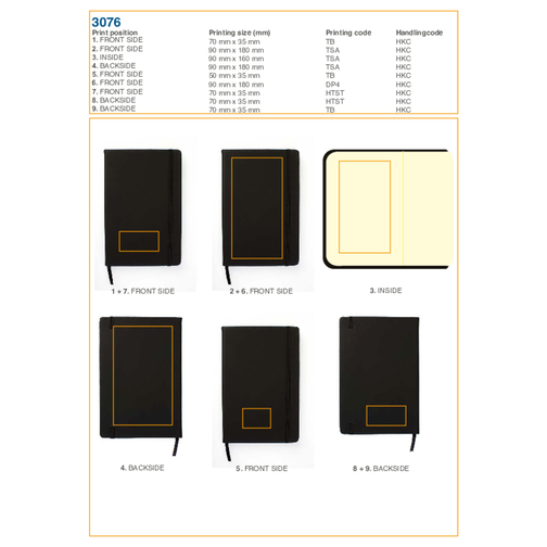 Notizbuch Color-Line , schwarz, Karton, Papier, PU, 21,20cm x 1,50cm x 14,20cm (Länge x Höhe x Breite), Bild 2