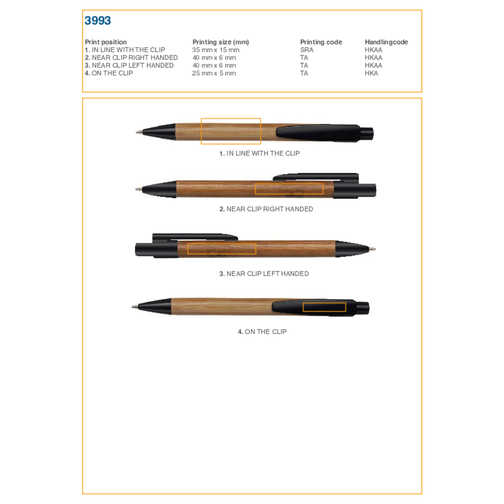 Kugelschreiber Calgary , schwarz, ABS, Bambus, , Bild 4