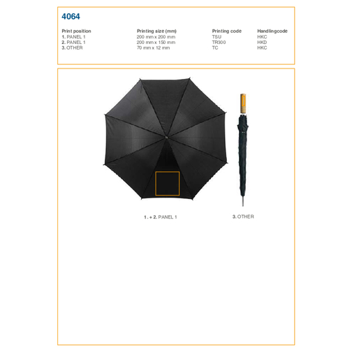 Automatiskt paraply med pinne Charlie, Bild 2