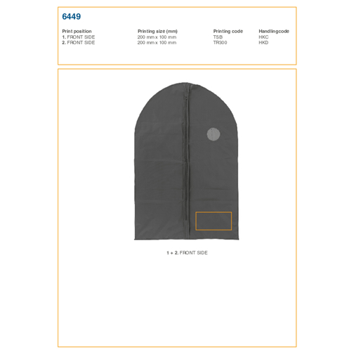 Kleidersack Aus PVC Mandy , schwarz, Plastik, PEVA, 89,60cm x 0,50cm x 59,00cm (Länge x Höhe x Breite), Bild 3