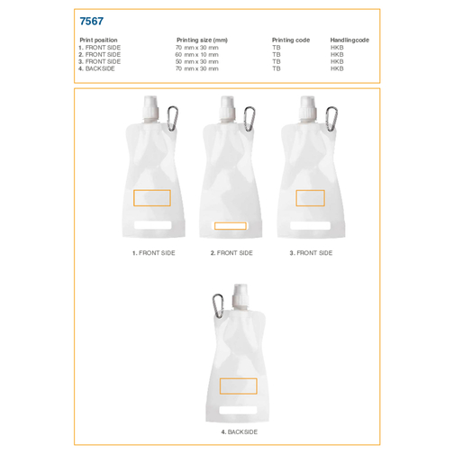 Trinkflasche Aus Kunststoff Bailey , orange, PE, PP, PA, 26,50cm x 3,10cm x 11,90cm (Länge x Höhe x Breite), Bild 2