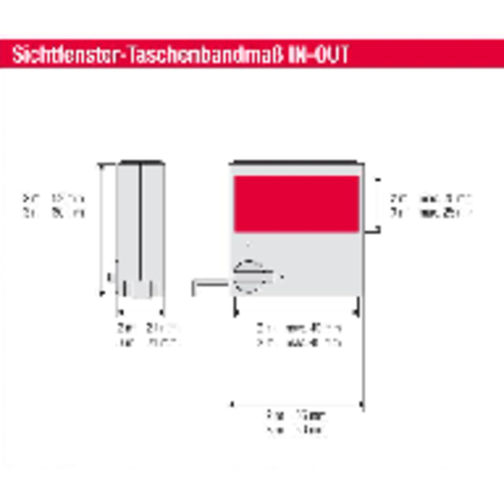 Sichtfenster Taschenbandmaß IN-OUT 2 M , rot, Polyamid, 6,50cm x 2,10cm x 6,50cm (Länge x Höhe x Breite), Bild 4