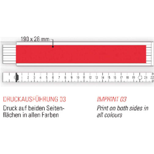 Maßstab Aus Kunststoff 2 M , schwarz, ABS,, 23,50cm x 1,60cm x 3,30cm (Länge x Höhe x Breite), Bild 2