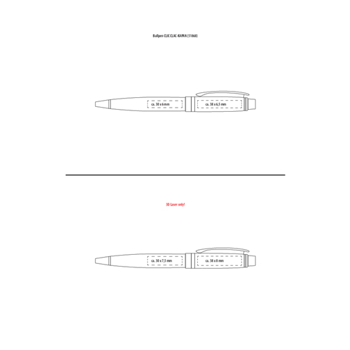 Kugelschreiber CLIC CLAC-KAPAN , ClicClac, schwarz, Stahl, 13,80cm x 1,30cm x 1,80cm (Länge x Höhe x Breite), Bild 2