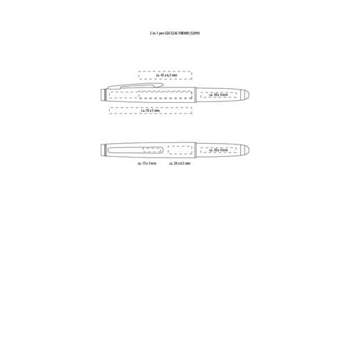 Stylo à bille 2 en 1 CLIC CLAC-TORNIO SILVER, Image 2