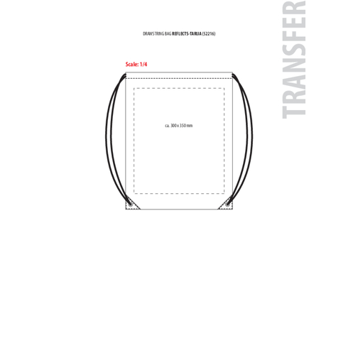 Turnbeutel REFLECTS-TARIJA , Reflects, hellgrün, 420D Polyester, 44,00cm x 0,30cm x 33,50cm (Länge x Höhe x Breite), Bild 2