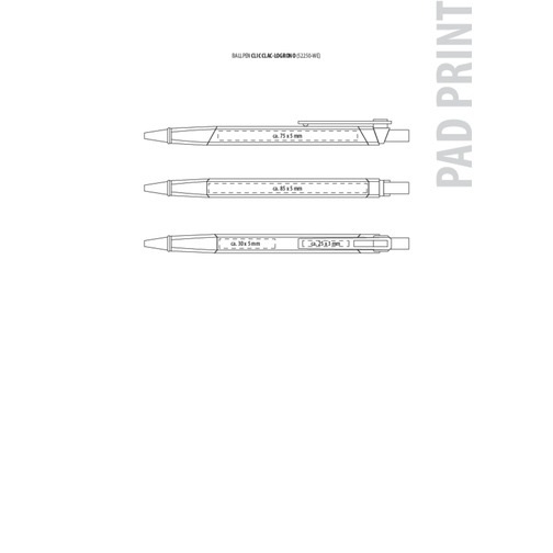 Kugelschreiber CLIC CLAC-LOGRONO , ClicClac, dunkelgrau, Aluminium, Kunststoff, Metall, 142,00cm x 11,00cm x 14,00cm (Länge x Höhe x Breite), Bild 2