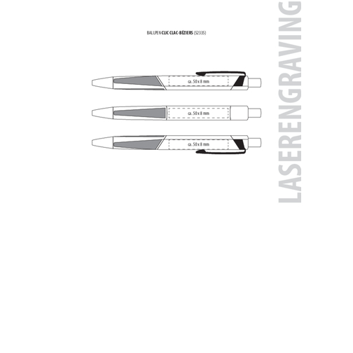 Kugelschreiber CLIC CLAC-BÉZIERS , ClicClac, schwarz, Aluminium, Kunststoff, 144,00cm x 16,00cm x 12,00cm (Länge x Höhe x Breite), Bild 2