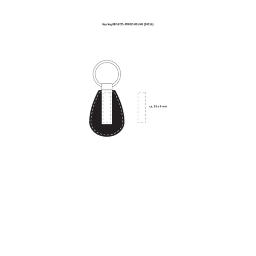 Schlüsselanhänger RE98-PERRIS ROUND , Re98, schwarz / silber, Metall, Kunstleder, 9,30cm x 0,80cm x 4,00cm (Länge x Höhe x Breite), Bild 2