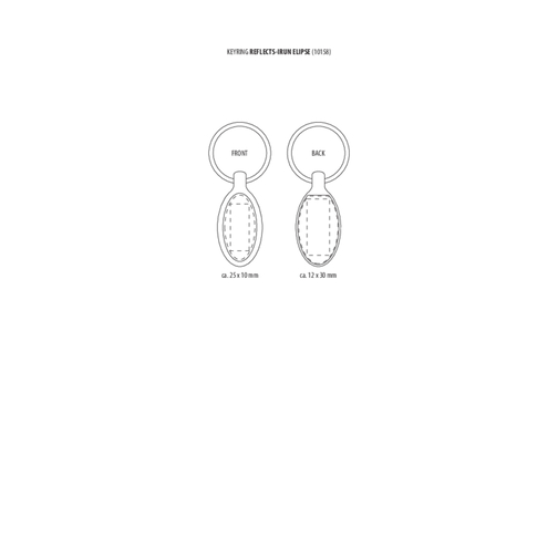 Schlüsselanhänger RE98-IRUN ELIPSE , Re98, silber, Metall, 7,80cm x 1,00cm x 3,30cm (Länge x Höhe x Breite), Bild 2