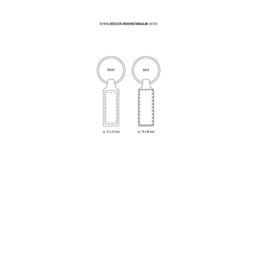 Schlüsselanhänger RE98-IRUN RECTANGULAR , Re98, silber, Metall, 8,00cm x 1,00cm x 3,30cm (Länge x Höhe x Breite), Bild 2