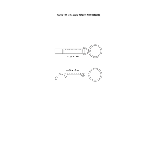 Schlüsselanhänger Mit Flaschenöffner RE98-NARÓN , Re98, silber / mattsilber, Aluminium, 8,90cm x 0,90cm x 2,50cm (Länge x Höhe x Breite), Bild 2