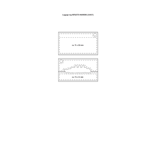 Kofferanhänger REFLECTS-MARRERO , Reflects, silber, Aluminium, 7,50cm x 0,40cm x 4,50cm (Länge x Höhe x Breite), Bild 2