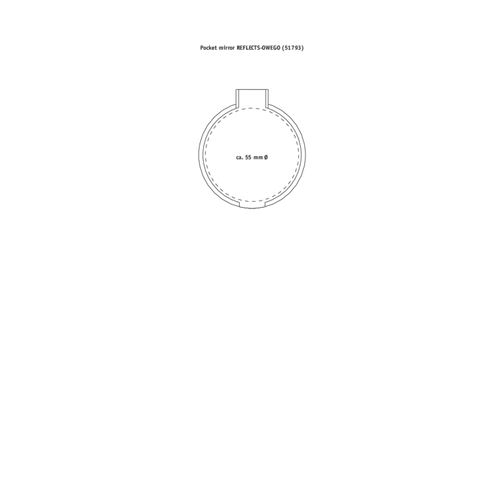 Taschenspiegel RE98-OWEGO , Re98, weiß, Kunststoff, 6,80cm x 0,50cm x 6,20cm (Länge x Höhe x Breite), Bild 2