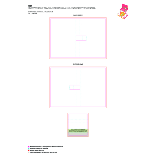 Faltkarte Pfefferminzriegel , Karton, 10,50cm x 1,10cm x 6,90cm (Länge x Höhe x Breite), Bild 3