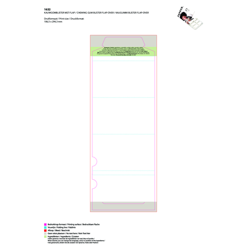 Kaugummi Flap-Over , Karton, 10,50cm x 0,90cm x 6,20cm (Länge x Höhe x Breite), Bild 3