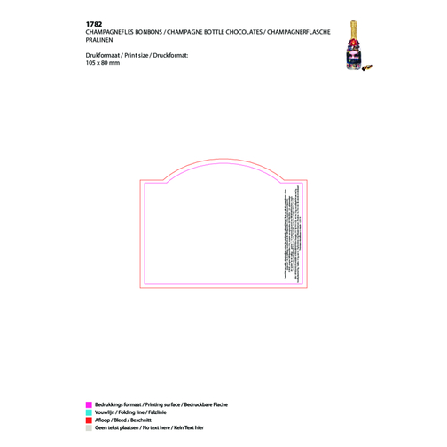 Champagnerflasche Pralinen , Kunststoff, 29,00cm (Länge), Bild 2