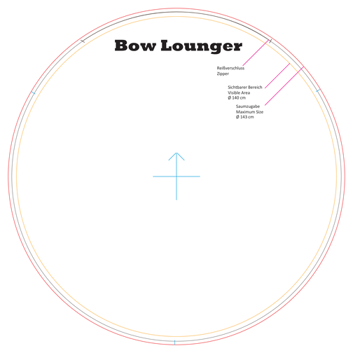 Sitzsack Bow Lounger, Inkl. Einseitigem Digitaldruck , blau, 40% Repreve® / 60% Polyester, 30,00cm (Höhe), Bild 3