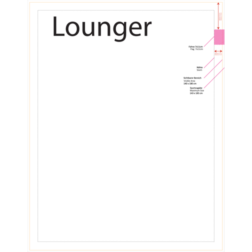 Sitzsack Lounger, Inkl. Zweiseitigem Digitaldruck , 40% Repreve® / 60% Polyester, 180,00cm x 30,00cm x 140,00cm (Länge x Höhe x Breite), Bild 3