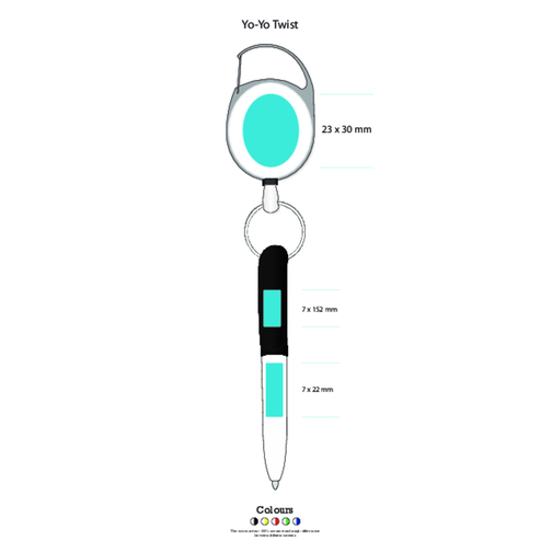 Yo-Yo Score-penna med nyckelring i olika färger, Bild 5