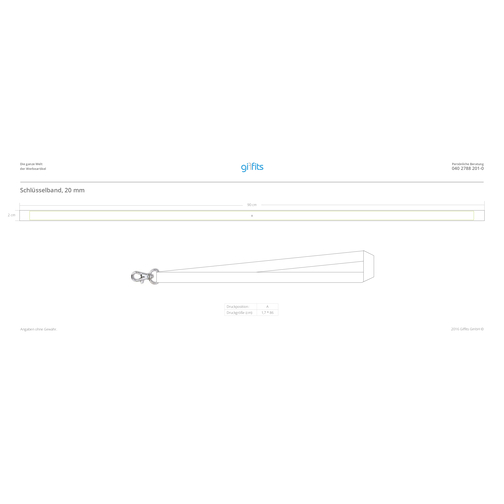 Schlüsselband Günstig , Promo Effects, Nylon, 92,00cm x 2,00cm (Länge x Breite), Bild 3