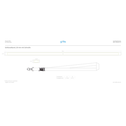 Schlüsselband Günstig , Promo Effects, Nylon, 105,00cm x 2,00cm (Länge x Breite), Bild 4