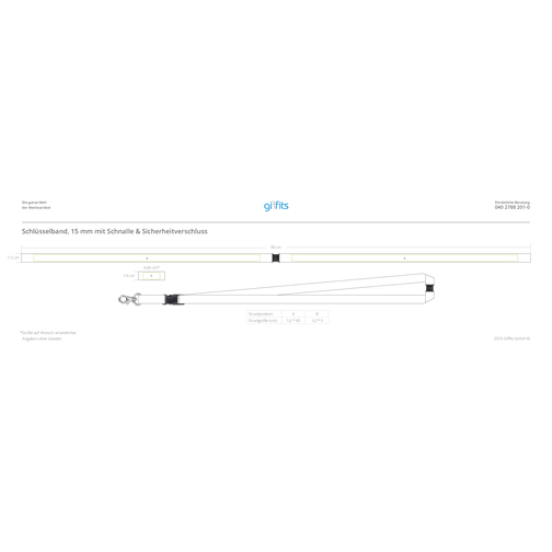 Schlüsselband Günstig , Promo Effects, Nylon, 105,00cm x 1,50cm (Länge x Breite), Bild 5