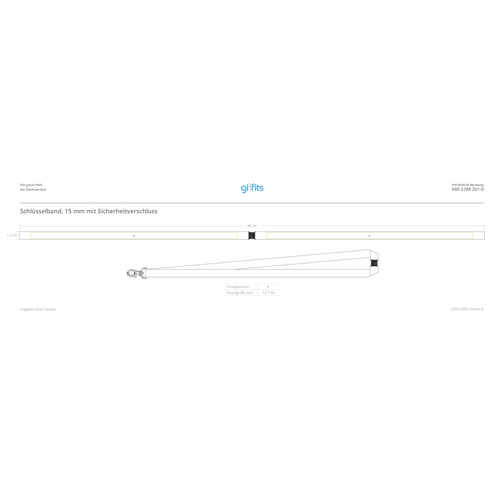 Schlüsselband Premium , Promo Effects, Polyester / Satin matt, 92,00cm x 1,50cm (Länge x Breite), Bild 4