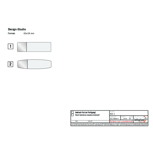 Design Edelmetall | Comfort Mit Magnet-Befestigung DUOMAG , weiß sandgestrahlt, Messing, 5,50cm x 2,50cm x 0,30cm (Länge x Höhe x Breite), Bild 3