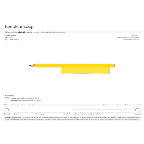 Bleistift, Lackiert, Rund , gelb, Holz, 17,50cm x 0,70cm x 0,70cm (Länge x Höhe x Breite), Bild 4