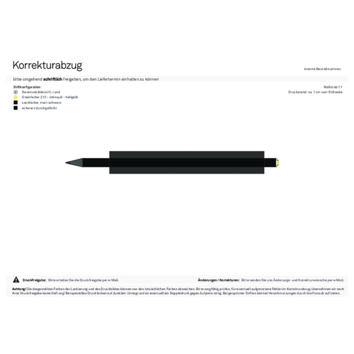Schwarzer Bleistift Mit Original Preciosa®-Kristall , schwarz, Kristall gelb, Holz, 17,70cm x 0,70cm x 0,70cm (Länge x Höhe x Breite), Bild 2