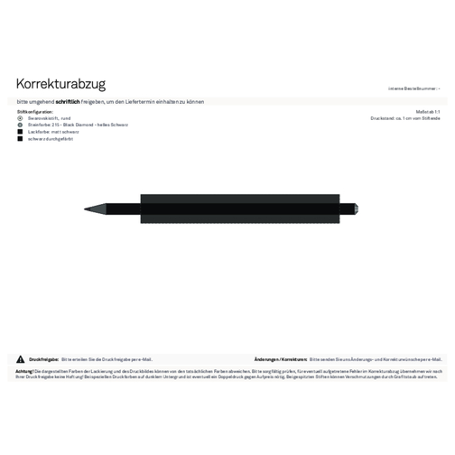 Schwarzer Bleistift Mit Original Preciosa®-Kristall , schwarz, Kristall hellschwarz, Holz, 17,70cm x 0,70cm x 0,70cm (Länge x Höhe x Breite), Bild 2