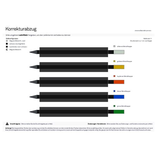 Bleistift Mit Magnet Und Metallkappe , schwarz, Metallkappe blau, Holz, 17,60cm x 0,70cm x 0,70cm (Länge x Höhe x Breite), Bild 2
